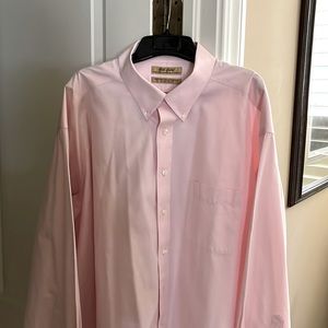 🇺🇸 Roundtree & Yorke gold label, non-iron men’s long sleeve shirt, light pink,